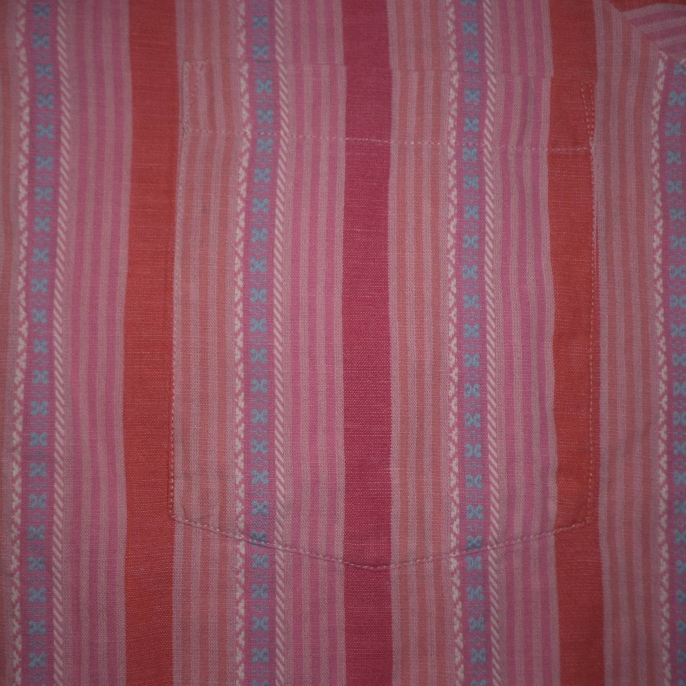 LL BEAN Top M Pink Striped SPRING SUMMER Long Slvs - Picture 2 of 5